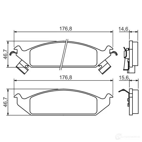Тормозные колодки, комплект BOSCH 23318 7530A-D650 342300 0986494313