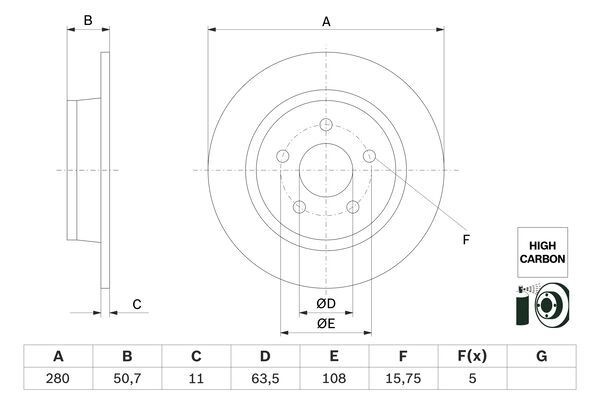 Тормозной диск BOSCH 1440044678 IB4R ER 0 986 479 G71