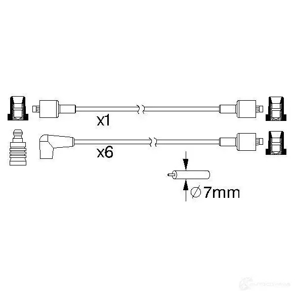 Высоковольтные провода зажигания, комплект BOSCH 0986357191 B 191 GDI6EL5 335845