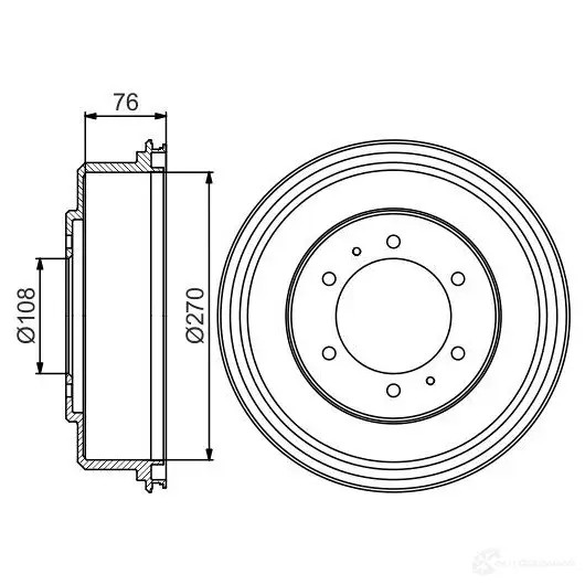 Тормозной барабан BOSCH 0986477233 1193477136 DB30 4 APNF8F