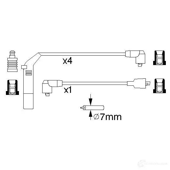 Высоковольтные провода зажигания, комплект BOSCH IOU0CD 1423141778 0986356838 B 838