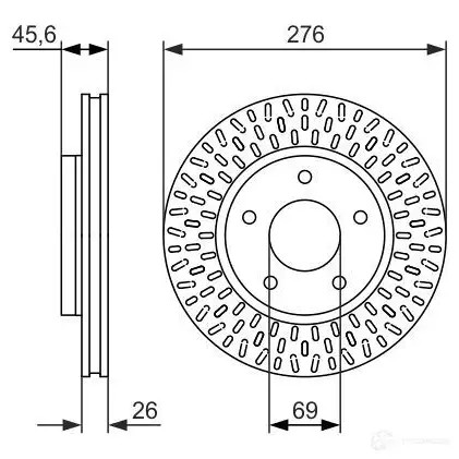 Тормозной диск BOSCH 0986479783 DXFQD1R 339988 B D1613