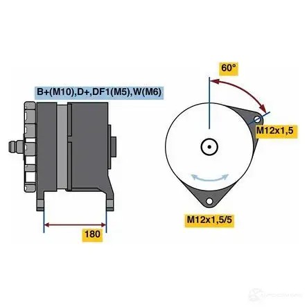 Генератор BOSCH 8M0GN3 333271 803 6 0986080360