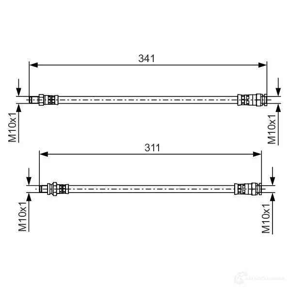 Тормозной шланг BOSCH 1987481525 BH1 411 R596HX 354621