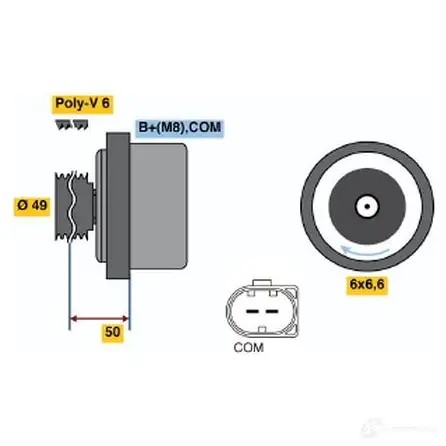 Генератор BOSCH O6 O4J 1437240558 01220aa160