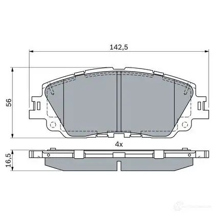 Тормозные колодки, комплект BOSCH 1437314601 J C63S5 0986424899