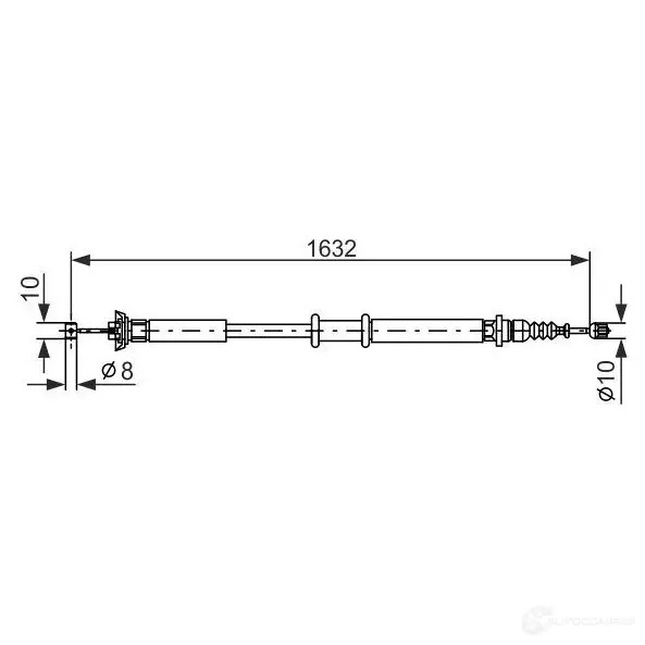Трос ручника, стояночного тормоза BOSCH BC5 80 RQHK8D 1987477722 353833