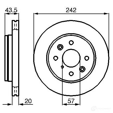 Тормозной диск BOSCH 339174 BD69 0 5NDVF7Y 0986478781
