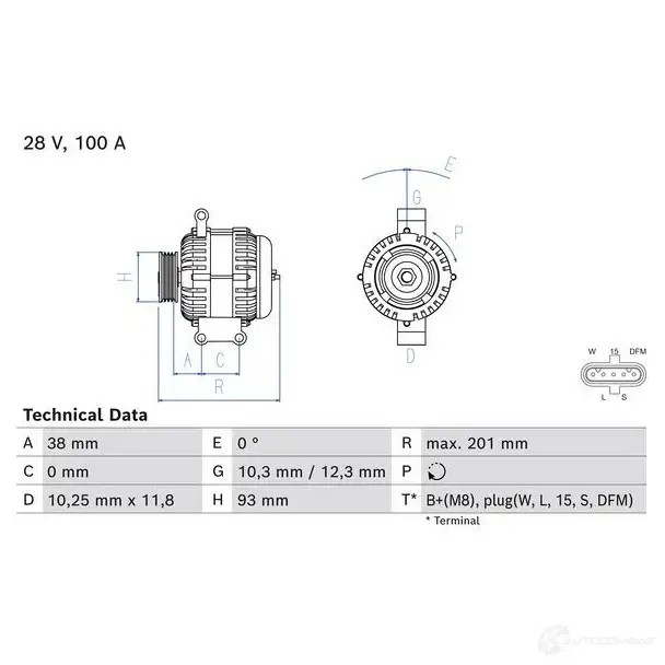 Генератор BOSCH 0986084520 1438225540 Q 2S19