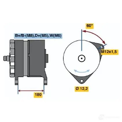 Генератор BOSCH 1437240557 0120689553 1P0W GA9