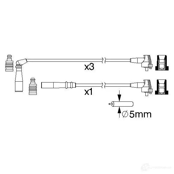 Высоковольтные провода зажигания, комплект BOSCH 335858 B 206 MI8U9 0986357206
