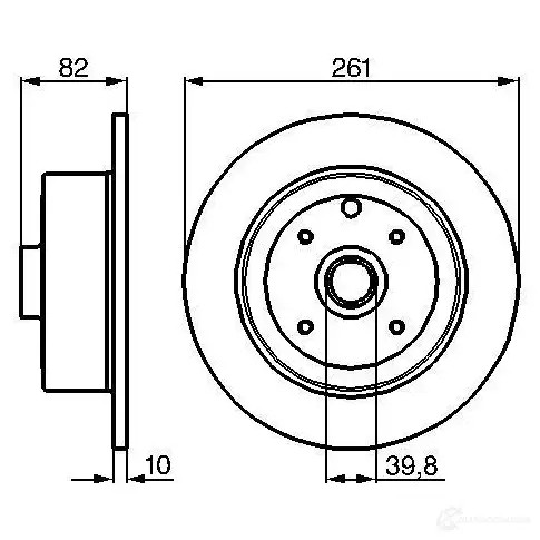 Тормозной диск BOSCH 0986478328 YC6SOJ BD 270 338860