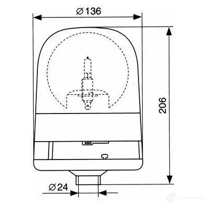 Вращающийся проблесковый маячок BOSCH 7782334008 363663 CDPF185 RE 60 FLX 24V gelb