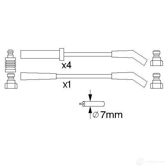 Высоковольтные провода зажигания, комплект BOSCH 335780 0986357123 IASE7 B 123