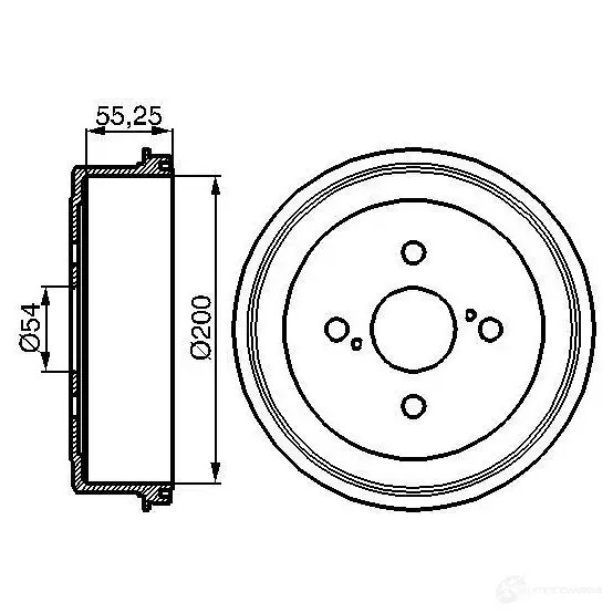 Тормозной барабан BOSCH 338495 61JO72C DB15 7 0986477082