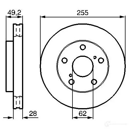 Тормозной диск BOSCH BD 639 5QFRW 0986478726 339142