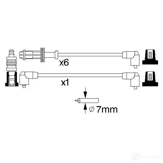 Высоковольтные провода зажигания, комплект BOSCH 0986357120 335777 U6XL7C8 B 120