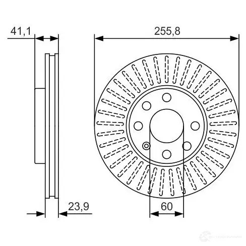 Тормозной диск BOSCH 340384 BD1987 E1 90 R - 02C0074/0151 0986479r76