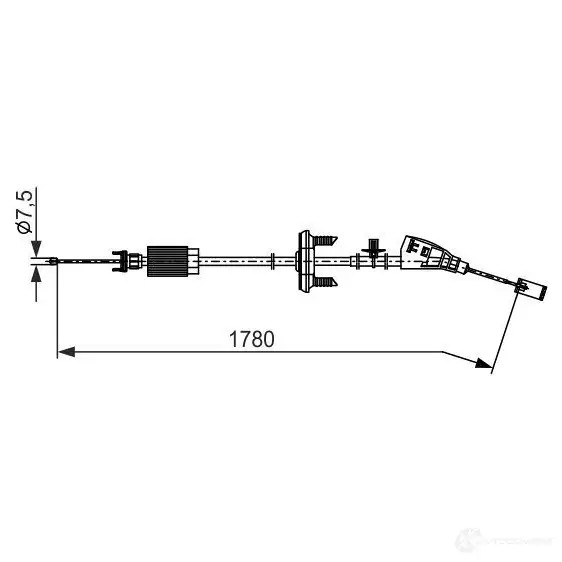 Трос ручника, стояночного тормоза BOSCH A4XGGP B C2796 1987482796 1425139094