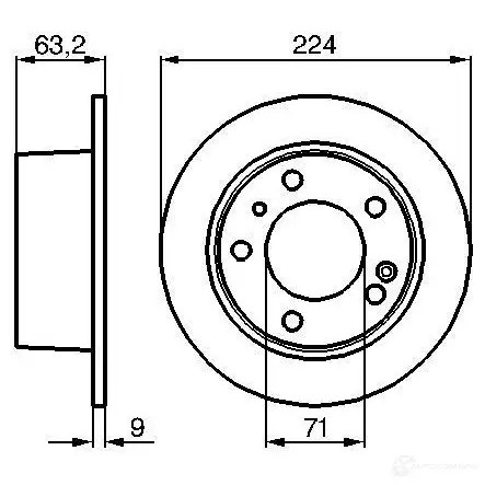 Тормозной диск BOSCH BD12 1 0986478141 338760 CD1147