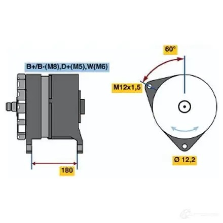 Генератор BOSCH T1 (RL) 28V 70/140A 5999404 0120689548 1E22WTQ