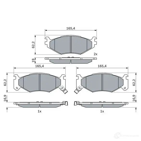 Тормозные колодки, комплект BOSCH 1437921855 VHWM 3 0986424892