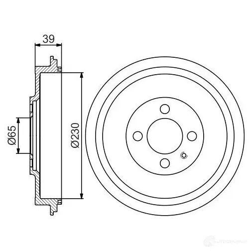 Тормозной барабан BOSCH DB 265 338590 0986477194 AG7LSB