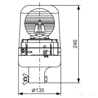 Вращающийся проблесковый маячок BOSCH RKLE 200 A 24V RED 363679 DBKMOD 7782334420