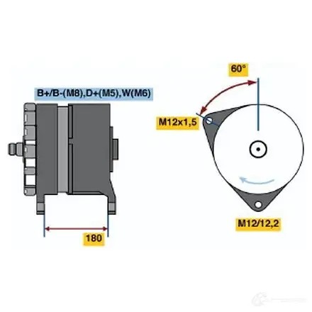 Генератор BOSCH 0120689576 Z1S2Q1 1423135514 T1 (R) 28V 70/140A