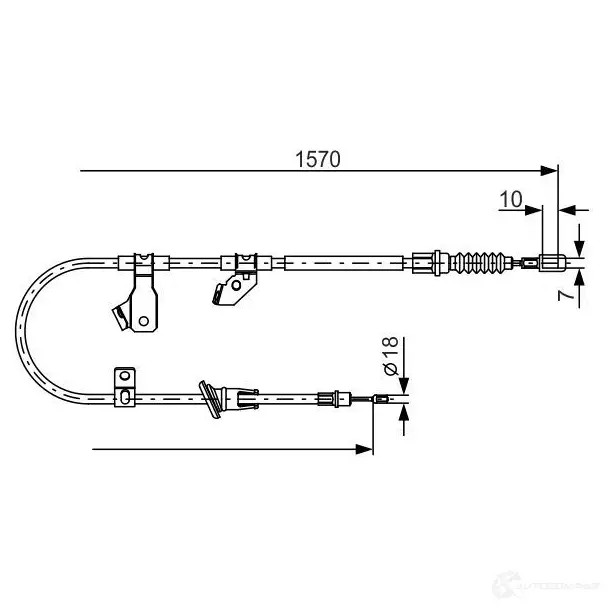 Трос ручника, стояночного тормоза BOSCH 1987482272 BC115 6 W7NUT9L 355334