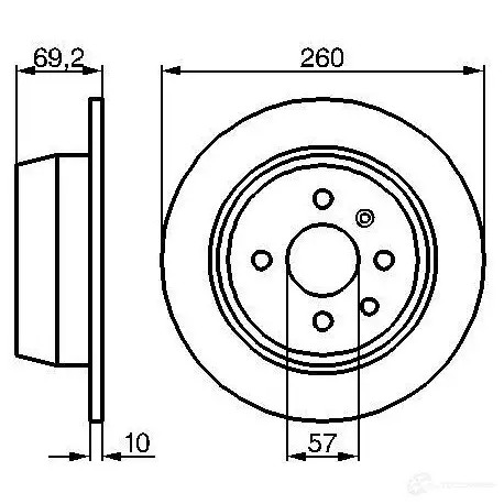 Тормозной диск BOSCH 338735 0986478086 BD78 E1 90 R -02C0372/0140