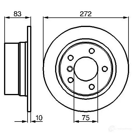 Тормозной диск BOSCH 0986478439 E1 90 R - 02C0357/0206 BD370 338920