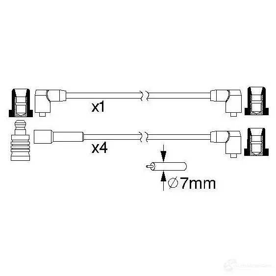 Высоковольтные провода зажигания, комплект BOSCH 0986357100 1193471663 YYU43K8 B 100