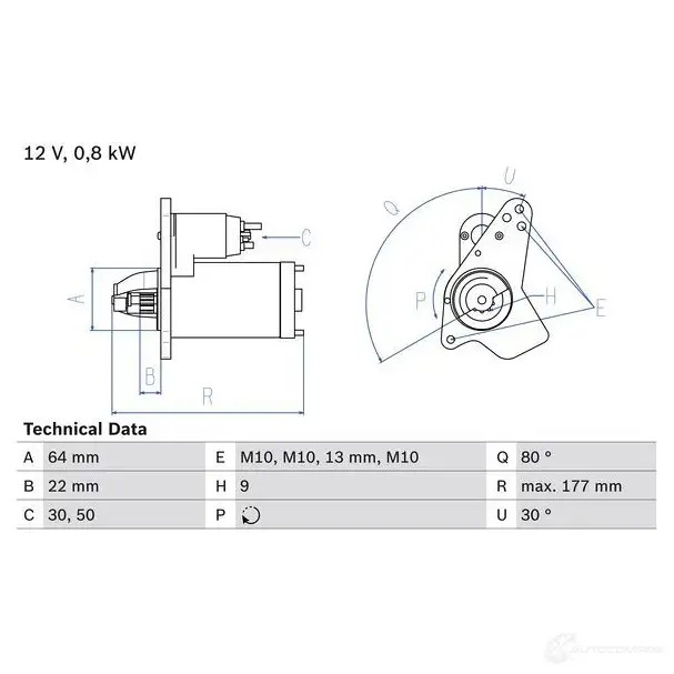 Стартер BOSCH 1437240524 DVXF6 T 0986026250