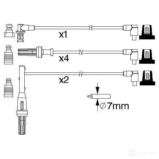 Высоковольтные провода зажигания, комплект BOSCH 335824 LSRQ98R B 170 0986357170