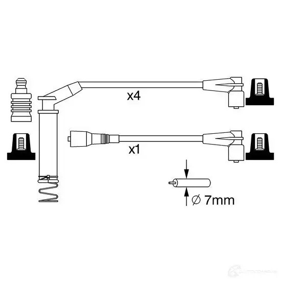Высоковольтные провода зажигания, комплект BOSCH 0986357281 335929 B 281 Q75206