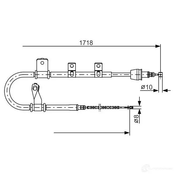Трос ручника, стояночного тормоза BOSCH 1987482075 BC96 9 355145 HXN1SM