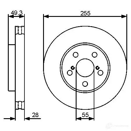 Тормозной диск BOSCH 0986479490 339728 BD134 8 RGFEHN