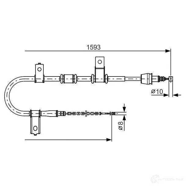 Трос ручника, стояночного тормоза BOSCH 1987482224 355291 QU7H6T B C1117