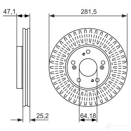 Тормозной диск BOSCH 339986 0986479781 E1 90 R -02C0348/0196 BD1611