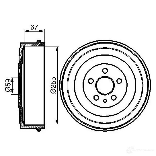 Тормозной барабан BOSCH O2CAIH D B215 338540 0986477144