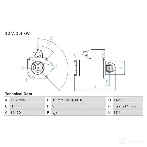 Стартер BOSCH 5R5MM24 20 86 0986020860 331586