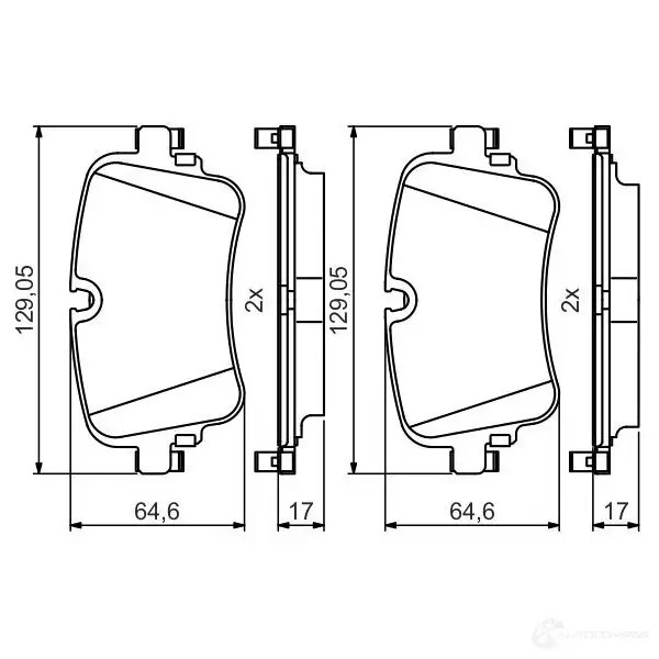 Тормозные колодки, комплект BOSCH DI AMOO 1437243499 0986495426