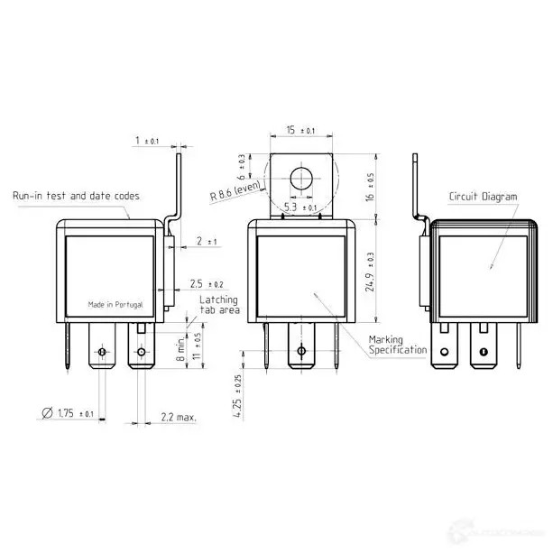 Реле BOSCH 0332204210 324009 DJQ3 PK8 3165141686036