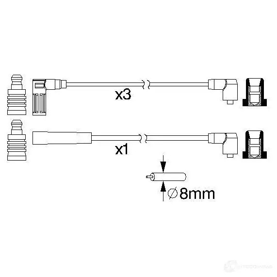 Высоковольтные провода зажигания, комплект BOSCH 1193471403 0986356733 B 733 SO2LZ9T
