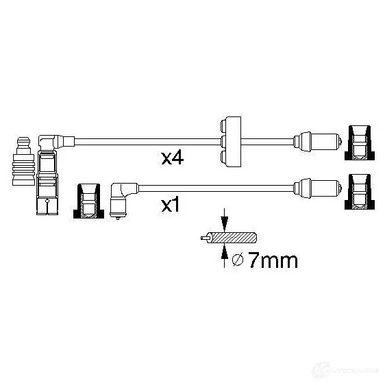 Высоковольтные провода зажигания, комплект BOSCH 0356912828 ES 828 QC08J7G 324914