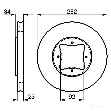 Тормозной диск BOSCH 084M83 BD37 9 338929 0986478448