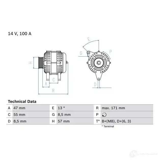 Генератор BOSCH 8YO9LH 0986040370 403 7 332553