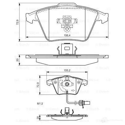 Тормозные колодки, комплект BOSCH 0986494271 BP1182 342258 23762