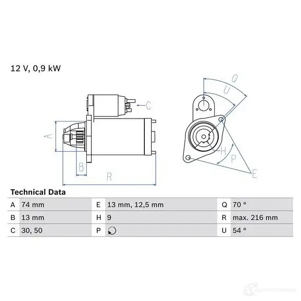 Стартер BOSCH 18 83 2NH4X6 0986018830 331446